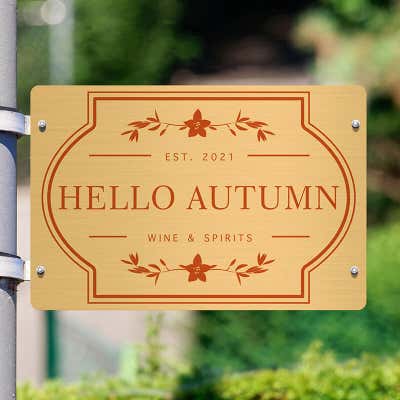 Horizontal Full Color 4" x 6" Brass Signs - alternate view