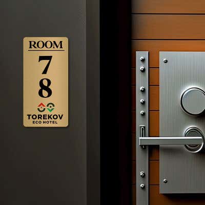 Vertical Full Color 6" x 3" Brass Signs  - alternate view