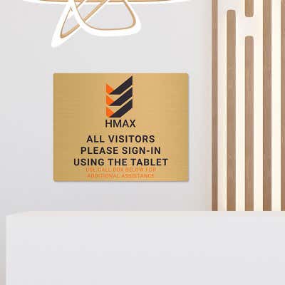 Horizontal Full Color 8" x 10" Brass Signs - alternate view