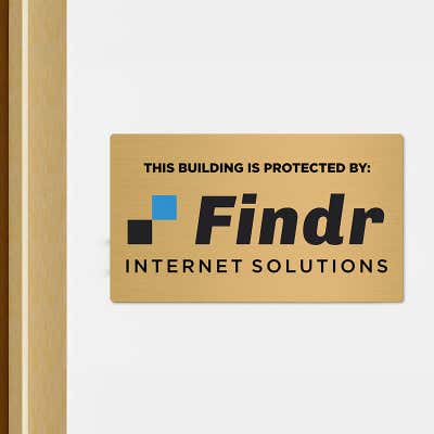 Horizontal Full Color 8" x 14" Brass Signs - alternate view