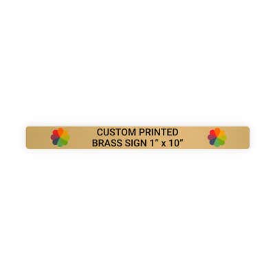 Horizontal Full Color Brass Signs 1" x 10"