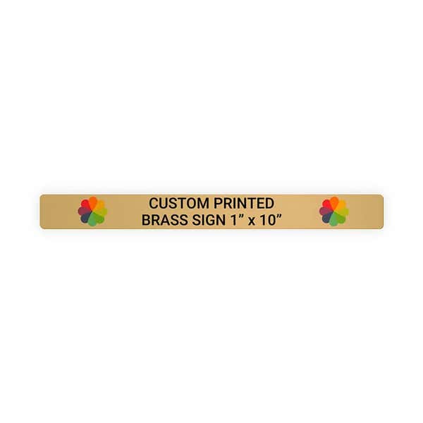 Horizontal Full Color 1" x 10" Brass Signs 