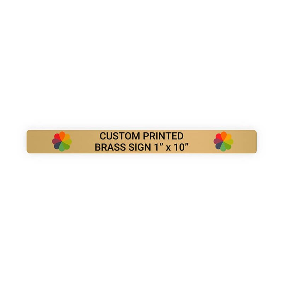 Horizontal Full Color Brass Signs 1" x 10"
