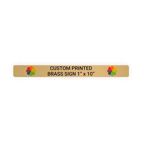 Horizontal Full Color 1" x 10" Brass Signs