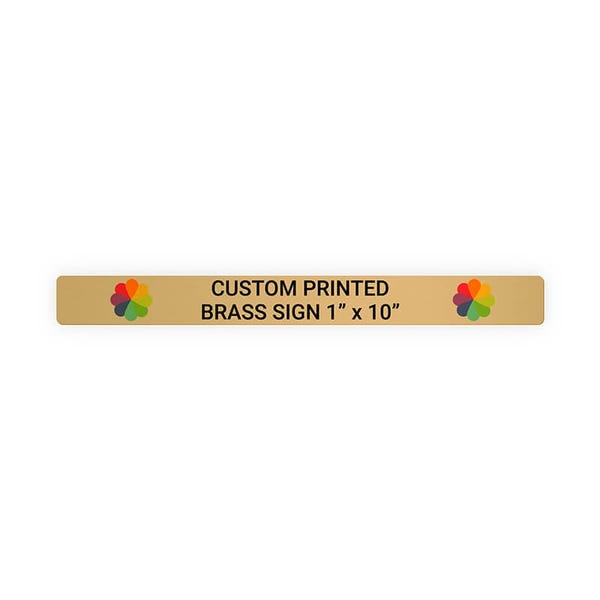 Horizontal Full Color 1" x 10" Brass Signs