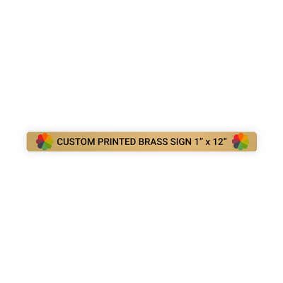 Horizontal Full Color Brass Signs 1" x 12"