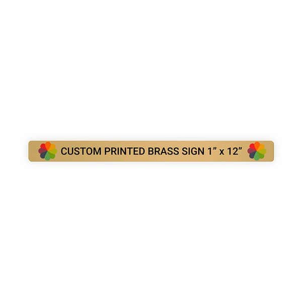 Horizontal Full Color Brass Signs 1" x 12"