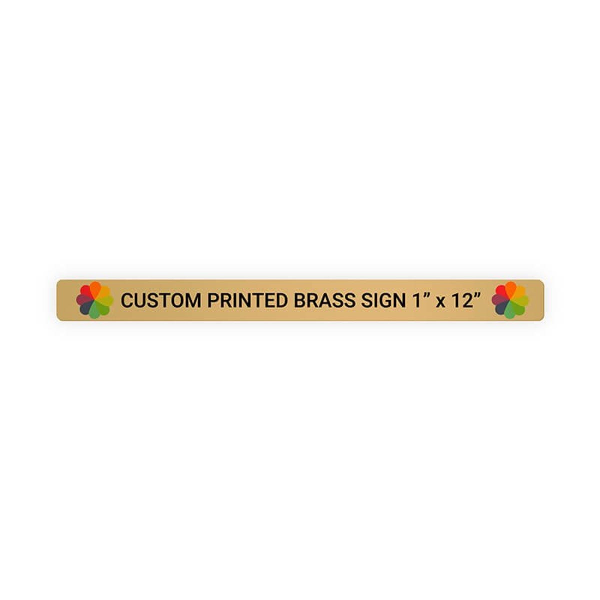 Horizontal Full Color Brass Signs 1" x 12"