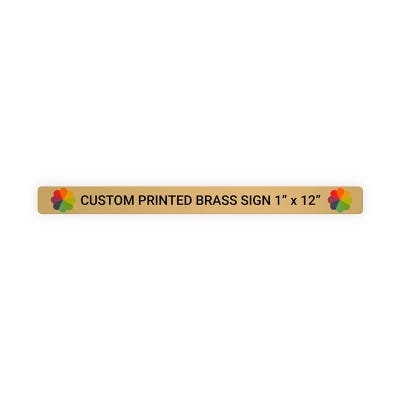 Horizontal Full Color Brass Signs 1" x 12"