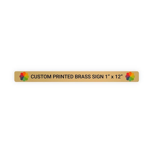 Horizontal Full Color 1" x 12" Brass Signs 