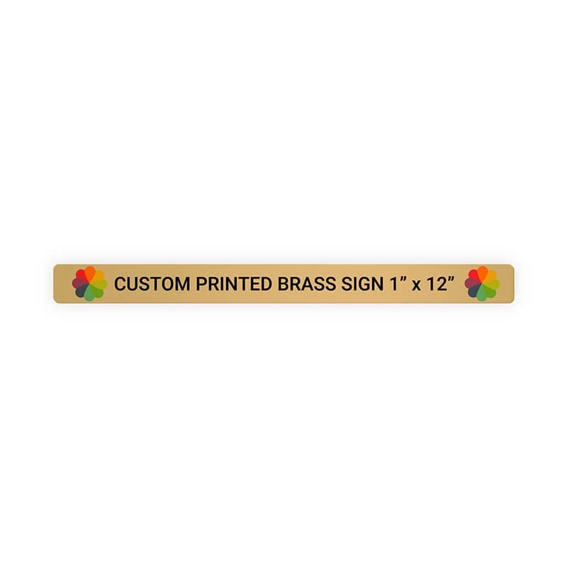 Horizontal Full Color Brass Signs 1" x 12"