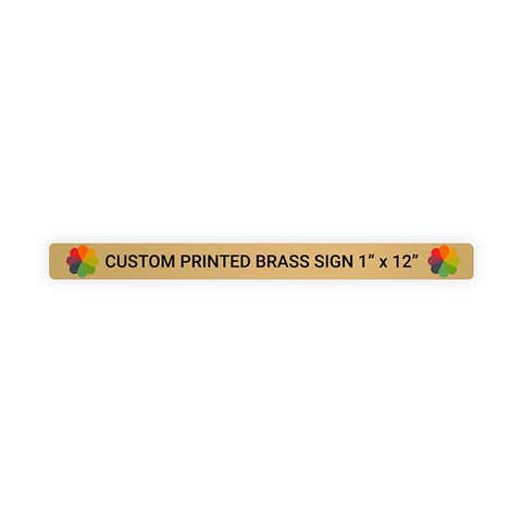 Horizontal Full Color 1" x 12" Brass Signs