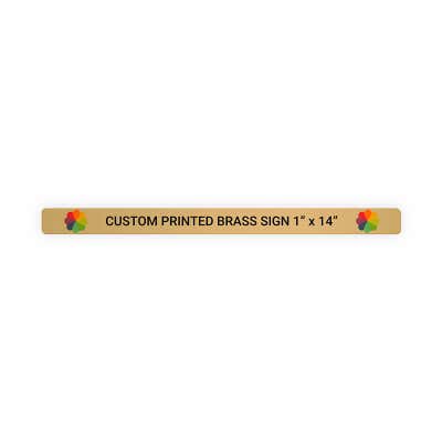 Horizontal Full Color Brass Signs 1" x 14"