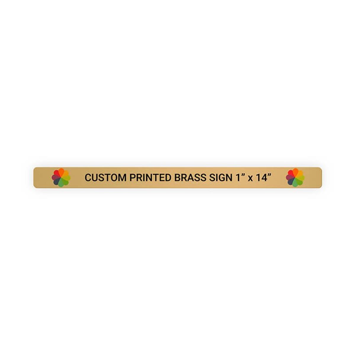 Horizontal Full Color Brass Signs 1" x 14"