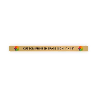 Horizontal Full Color Brass Signs 1" x 14"