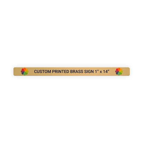 Horizontal Full Color 1" x 14" Brass Signs 