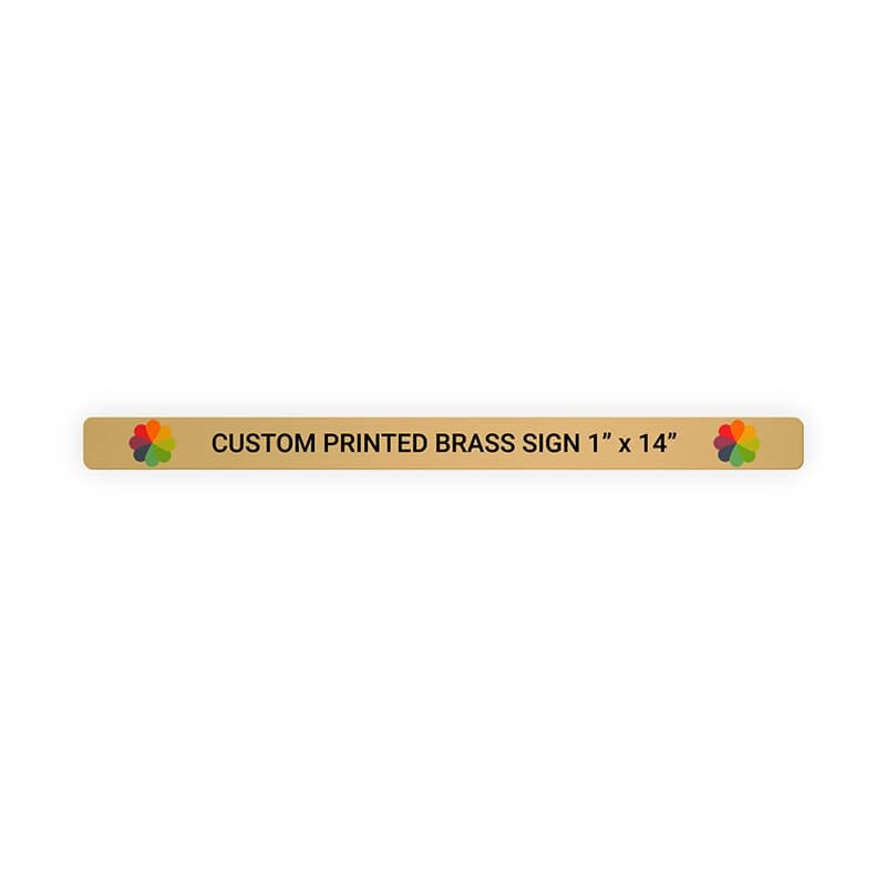 Horizontal Full Color Brass Signs 1" x 14"