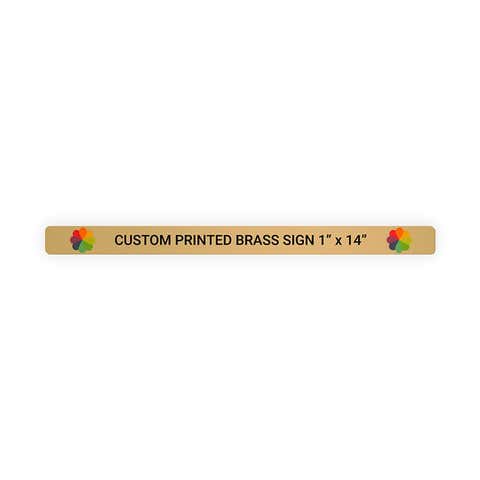 Horizontal Full Color 1" x 14" Brass Signs