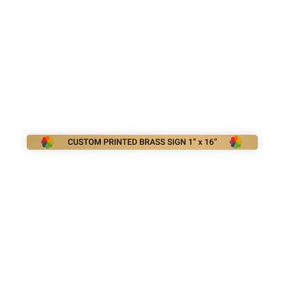 Horizontal Full Color Brass Signs 1" x 16"