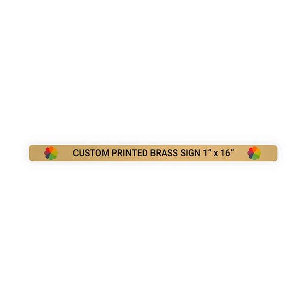 Horizontal Full Color 1" x 16" Brass Signs 
