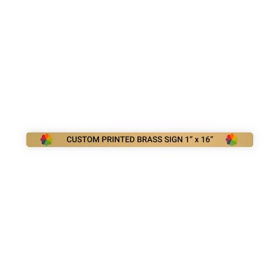 Horizontal Full Color Brass Signs 1" x 16"