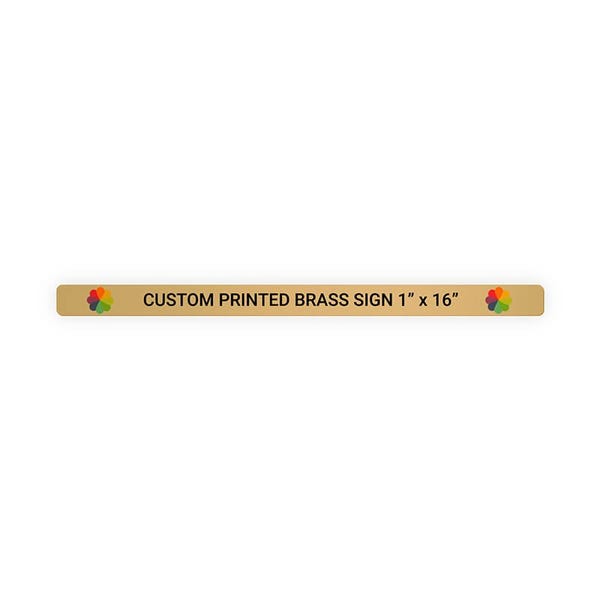 Horizontal Full Color 1" x 16" Brass Signs 