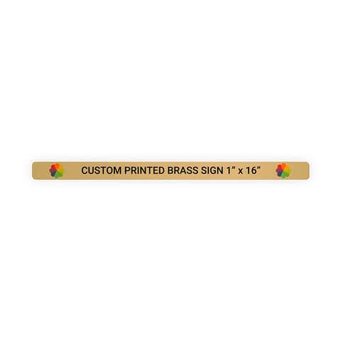 Horizontal Full Color 1" x 16" Brass Signs