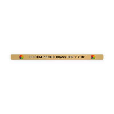 Horizontal Full Color Brass Signs 1" x 18"