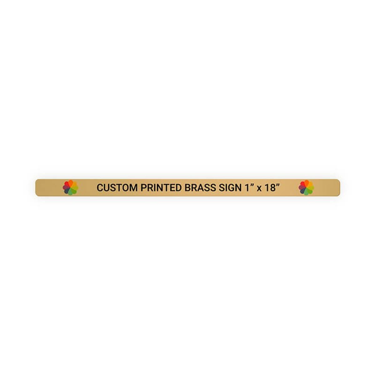 Horizontal Full Color Brass Signs 1" x 18"