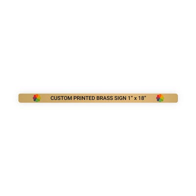 Horizontal Full Color Brass Signs 1" x 18"