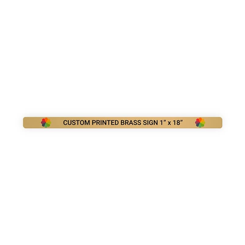 Horizontal Full Color Brass Signs 1" x 18"