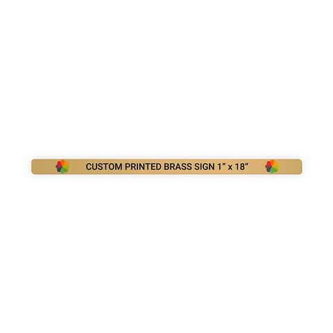 Horizontal Full Color 1" x 18" Brass Signs
