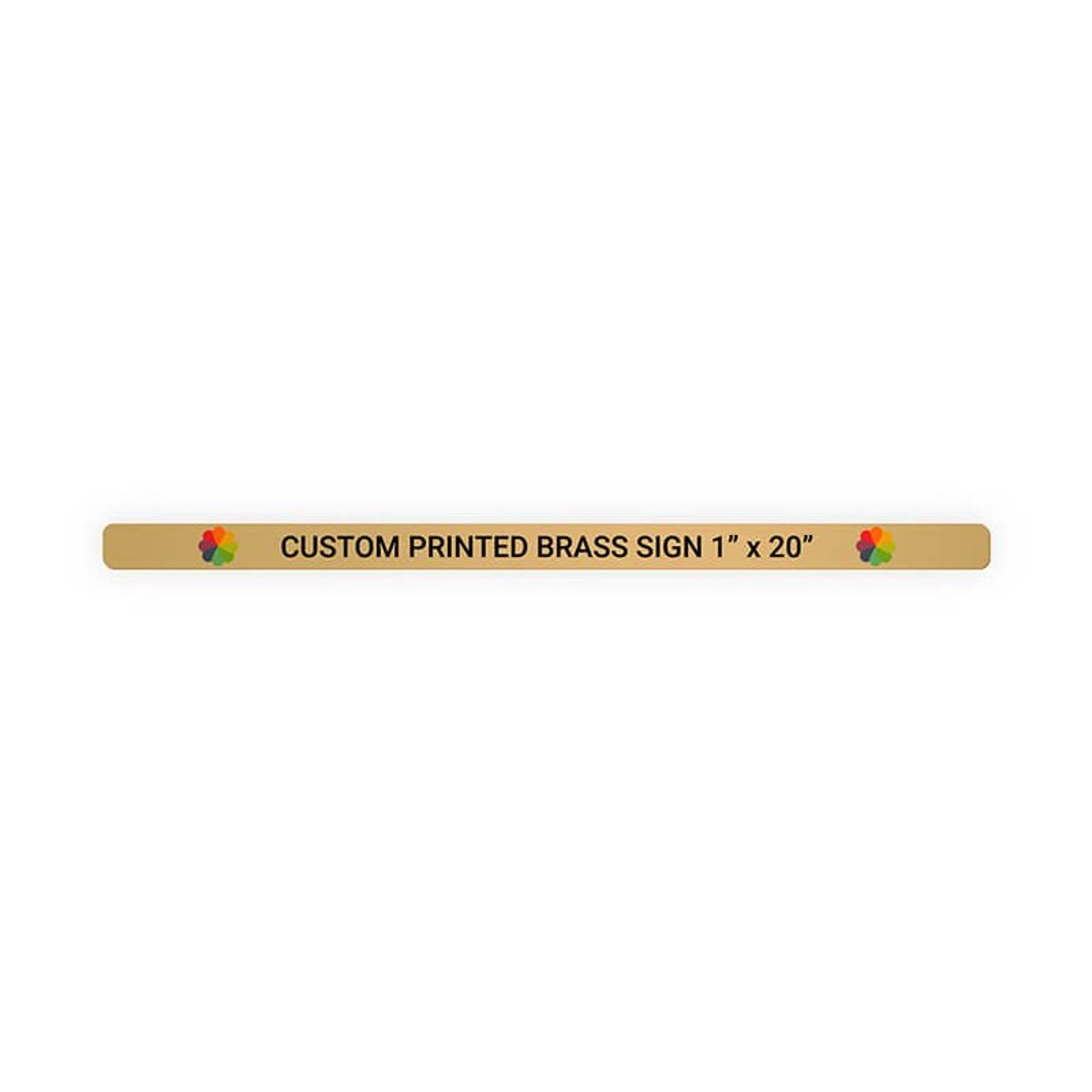 Horizontal Full Color Brass Signs 1" x 20"
