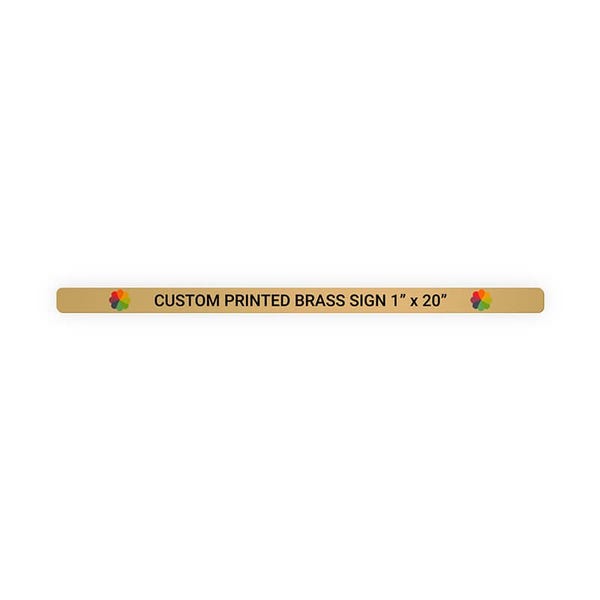 Horizontal Full Color 1" x 20" Brass Signs 