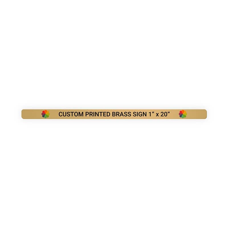 Horizontal Full Color Brass Signs 1" x 20"