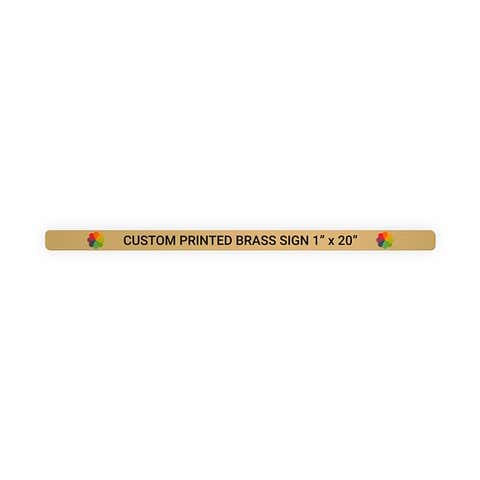 Horizontal Full Color 1" x 20" Brass Signs