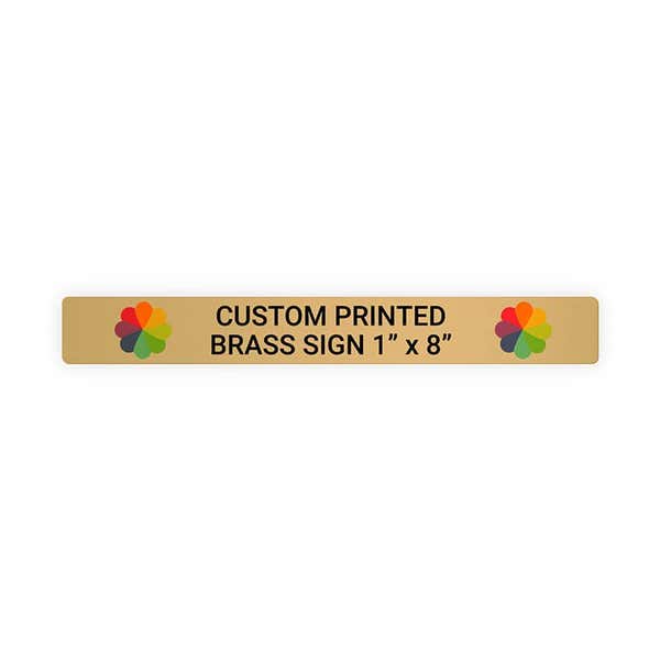 Horizontal Full Color Brass Signs 1" x 8"