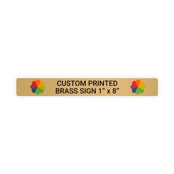 Horizontal Full Color 1" x 8" Brass Signs