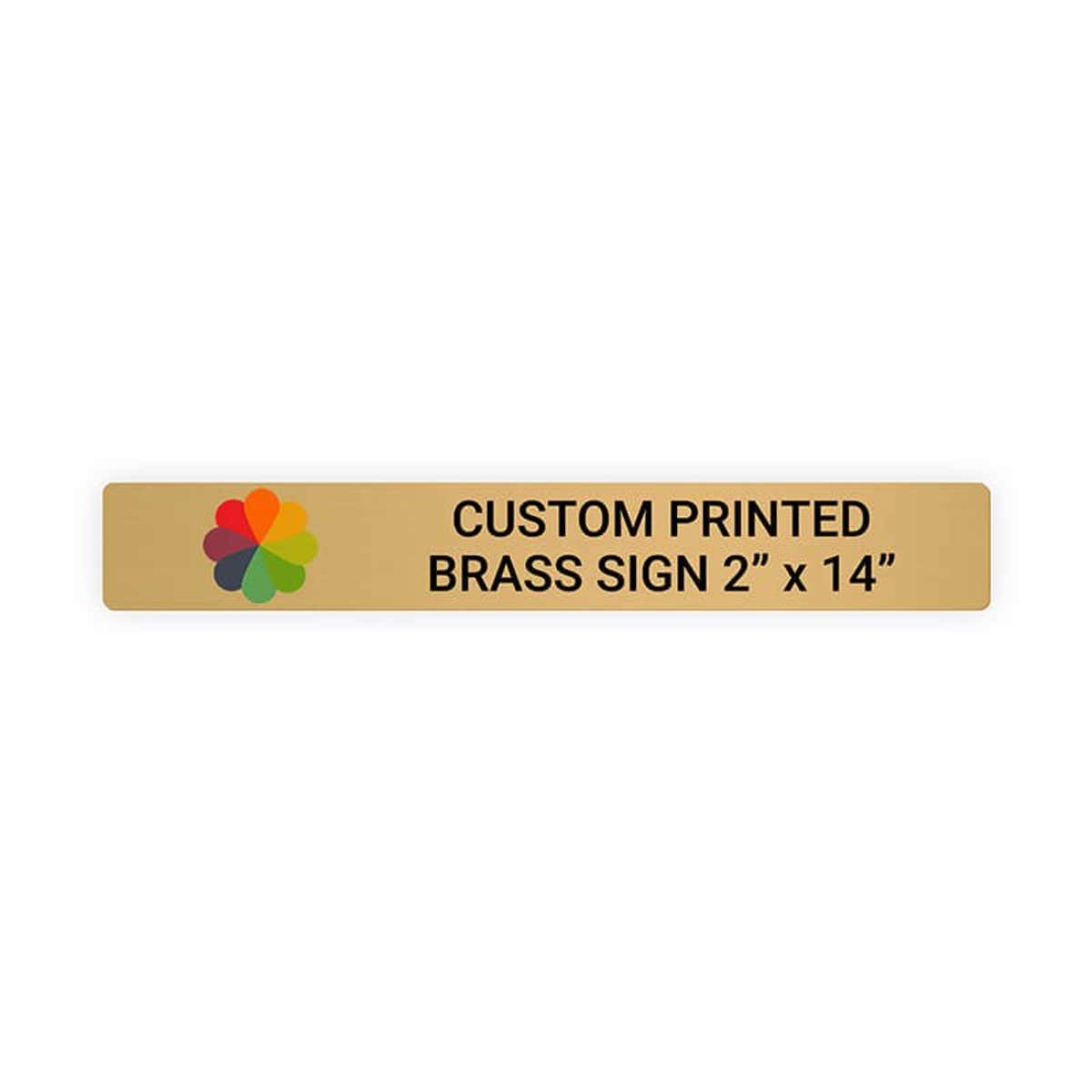 Horizontal Full Color Brass Signs 2" x 14"