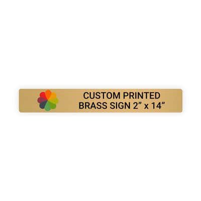Horizontal Full Color Brass Signs 2" x 14"