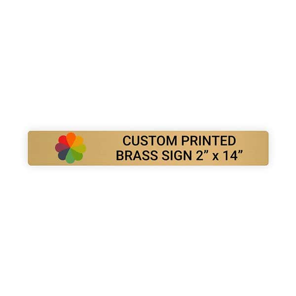 Horizontal Full Color 2" x 14" Brass Signs 