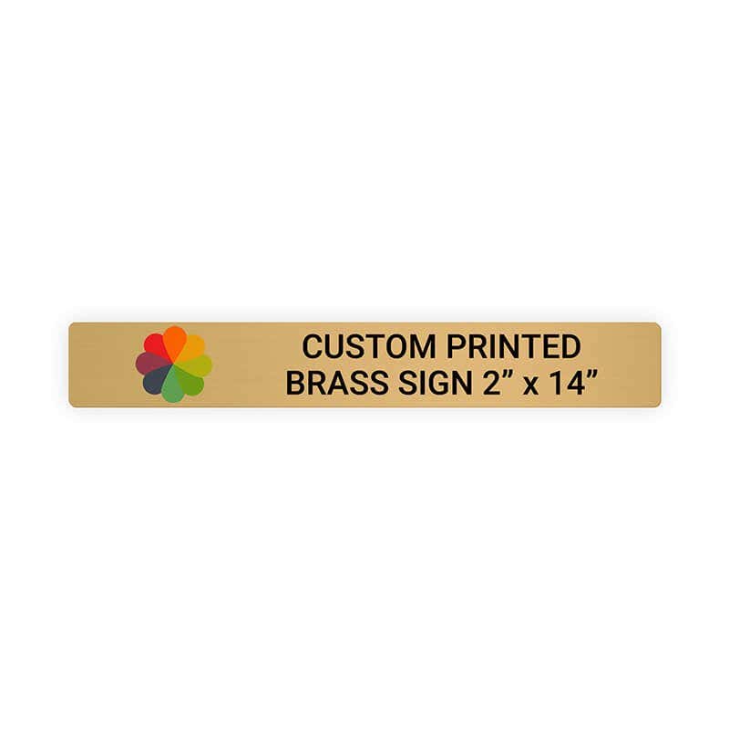 Horizontal Full Color Brass Signs 2" x 14"
