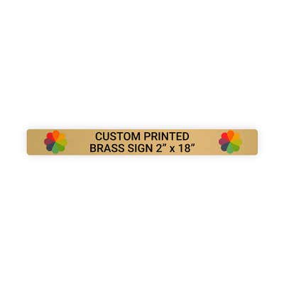 Horizontal Full Color Brass Signs 2" x 18"