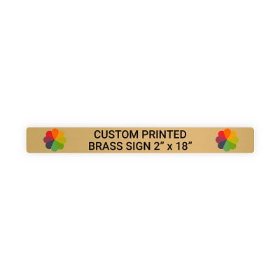 Horizontal Full Color Brass Signs 2" x 18"
