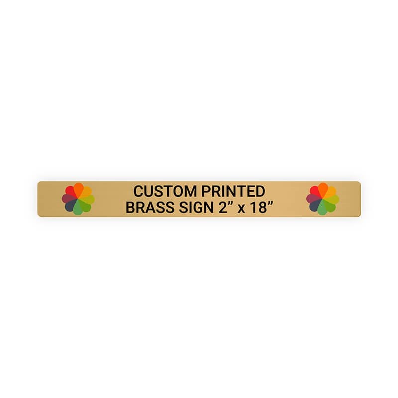 Horizontal Full Color Brass Signs 2" x 18"