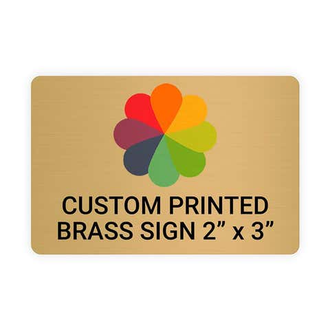 Horizontal Full Color 2" x 3" Brass Signs