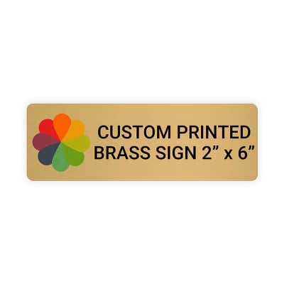 Horizontal Full Color Brass Signs 2" x 6"