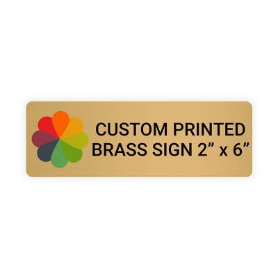 Horizontal Full Color Brass Signs 2" x 6"