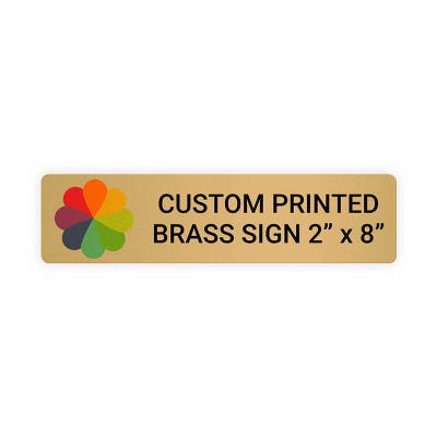 Horizontal Full Color Brass Signs 2" x 8"