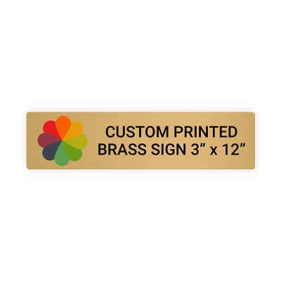 Horizontal Full Color Brass Signs 3" x 12"